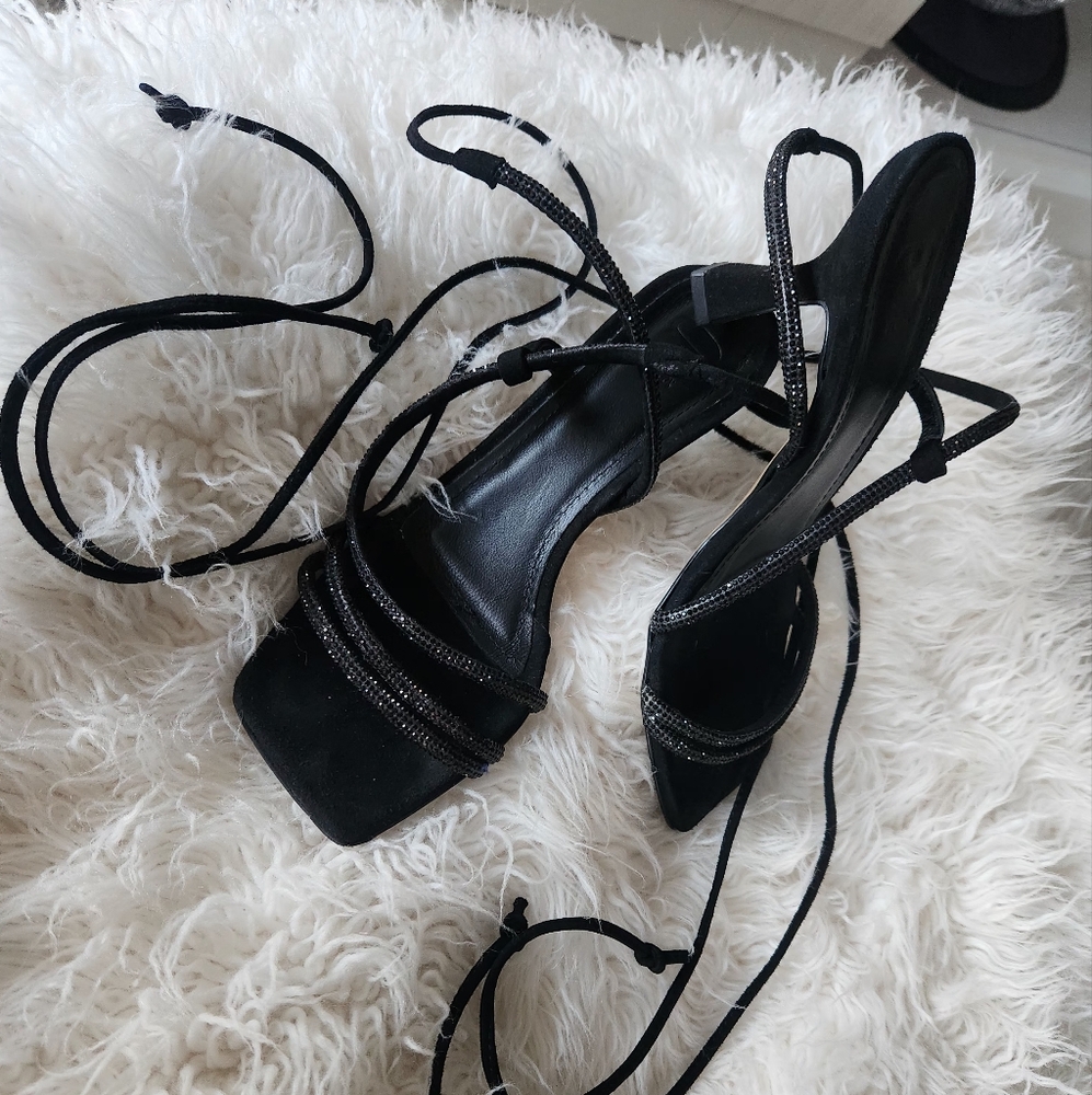 Elegant Black Strappy Heels